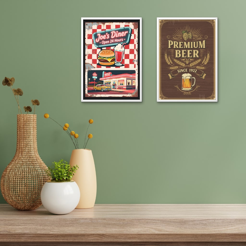 Pack 7 Artes Vintage Retrô Quadros Decorativos A3 Premium - Imagem 2
