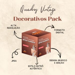 Pack 7 Artes Vintage Retrô Quadros Decorativos A3 Premium